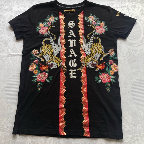 Switch Remarkable Limited Edition Black Embroidered Tiger T-Shirt Men’s Size S - Picture 11 of 16